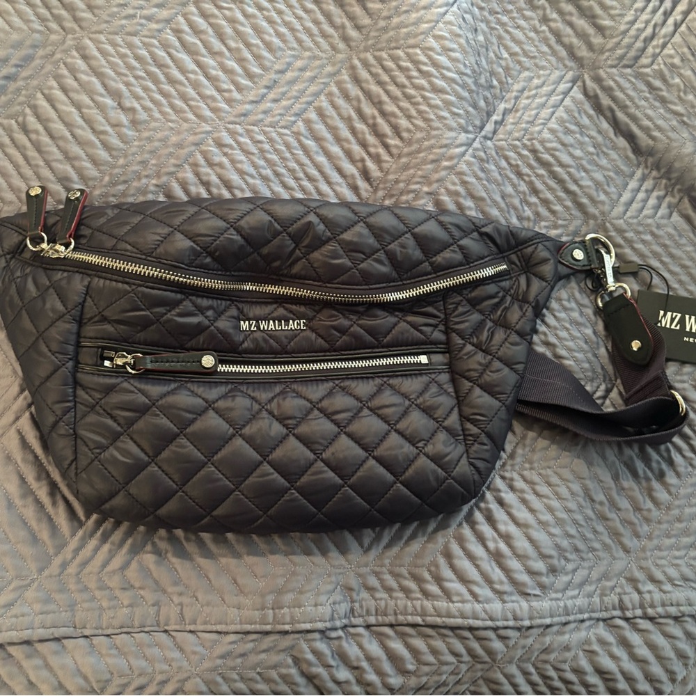 MZ Wallace Quilted Navy Crossbody Sling NWT